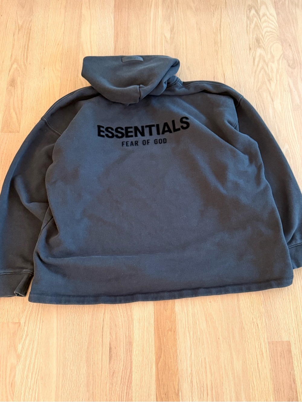 Fear of God ESSENTIALS Black Pullover Hoodie with Back Logo
